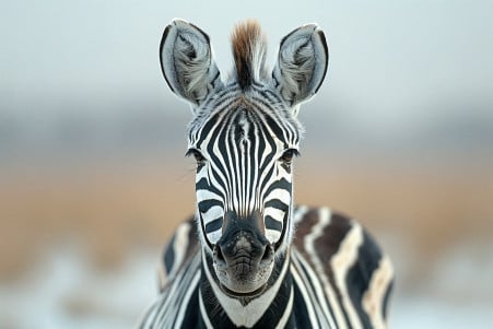 Close-up portrait of a zebra with flared nostrils, pinned back ears, and narrowed, hostile eyes